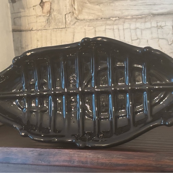 Vintage Atlantic Mold Boot Vase. Black 11”T Planter | Victorian | Gothic. EUC - Picture 9 of 11